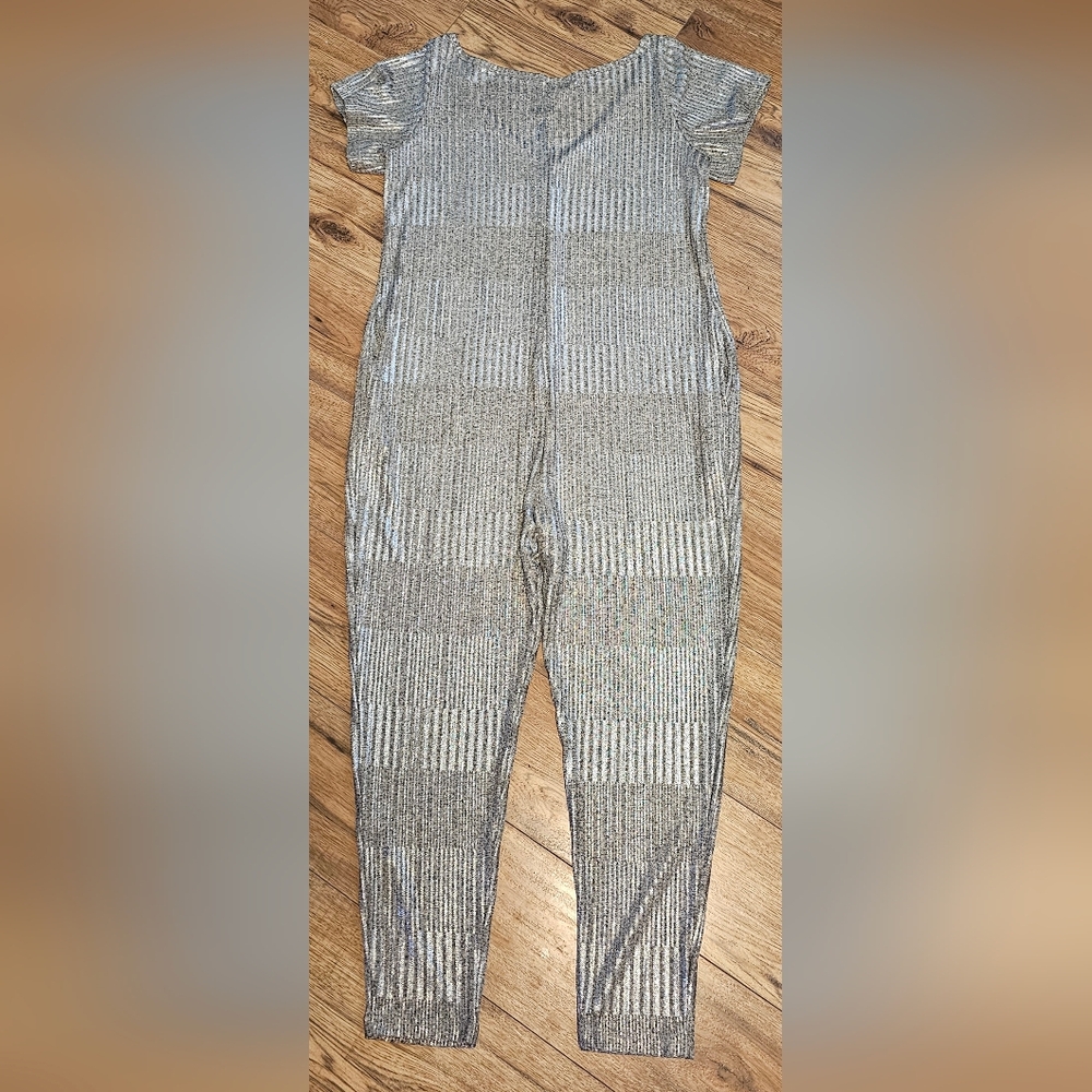 Smash + Tess Silver Metalic Romper